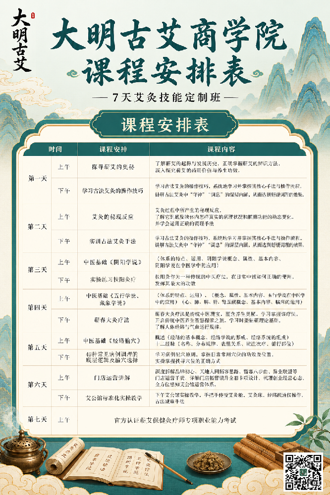赋能艾灸传承，助力创业起航｜大明古艾商学院7天艾灸技能定制班正式启航
